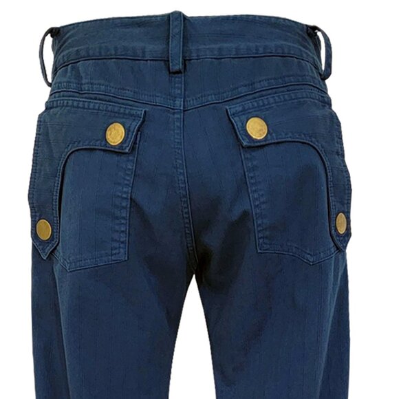 Blue Flare Embellished Men's Blue Pants - Picture 8 of 9